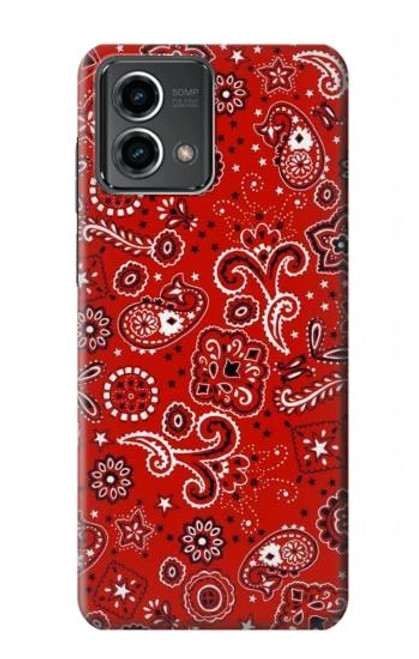 W3354 Rouge classique Bandana Etui Coque Housse et Flip Housse Cuir pour Motorola Moto G Stylus 5G (2023)