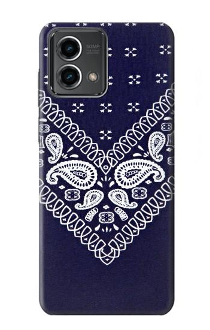 W3357 Marine Bleu Bandana Motif Etui Coque Housse et Flip Housse Cuir pour Motorola Moto G Stylus 5G (2023)