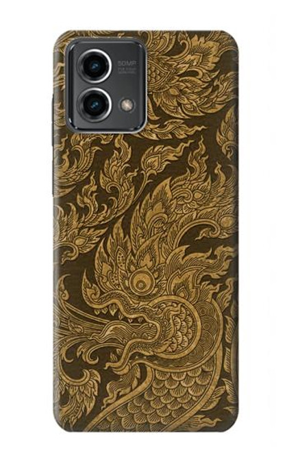 W3382 Art de la peinture thaïlandaise Naga Etui Coque Housse et Flip Housse Cuir pour Motorola Moto G Stylus 5G (2023)