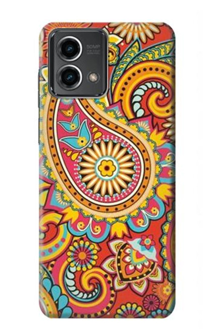 W3402 Floral Paisley Seamless Etui Coque Housse et Flip Housse Cuir pour Motorola Moto G Stylus 5G (2023)