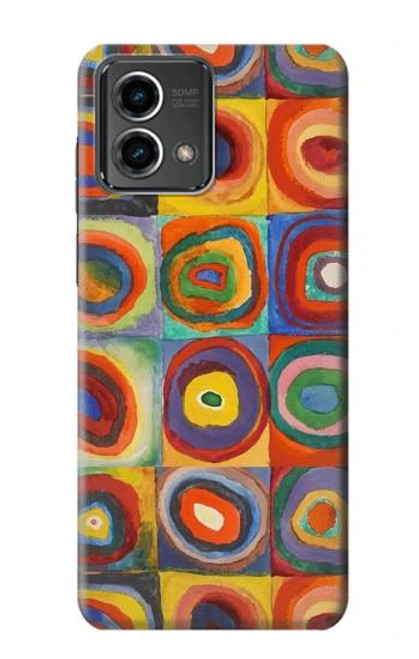 W3409 Carrés cercles concentriques Etui Coque Housse et Flip Housse Cuir pour Motorola Moto G Stylus 5G (2023)