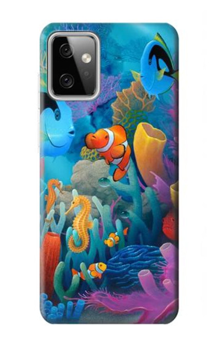 W3227 Monde sous-marin Dessin animé Etui Coque Housse et Flip Housse Cuir pour Motorola Moto G Power (2023) 5G