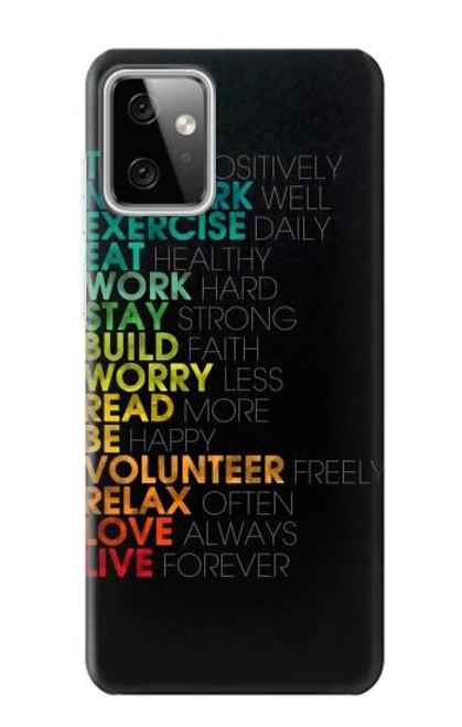 W3523 À des mots Pensez Positifs Etui Coque Housse et Flip Housse Cuir pour Motorola Moto G Power (2023) 5G