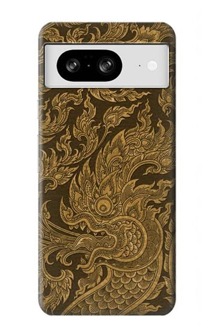 W3382 Art de la peinture thaïlandaise Naga Etui Coque Housse et Flip Housse Cuir pour Google Pixel 8