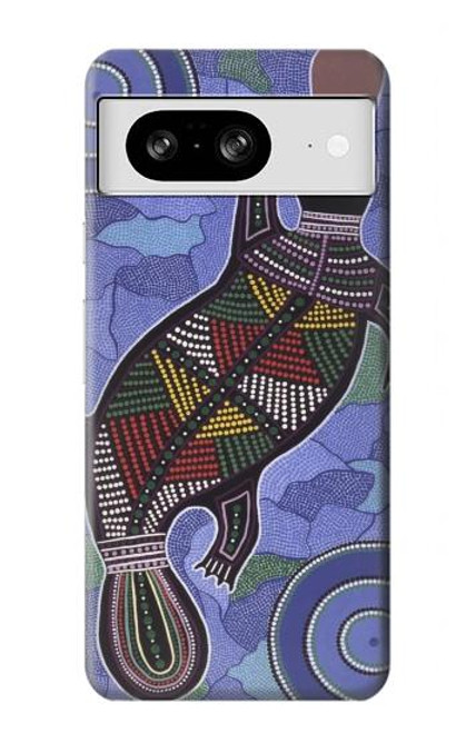 W3387 Platypus Art aborigène d'Australie Etui Coque Housse et Flip Housse Cuir pour Google Pixel 8