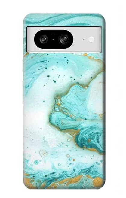 W3399 Vert Marbre Imprimer Graphique Etui Coque Housse et Flip Housse Cuir pour Google Pixel 8