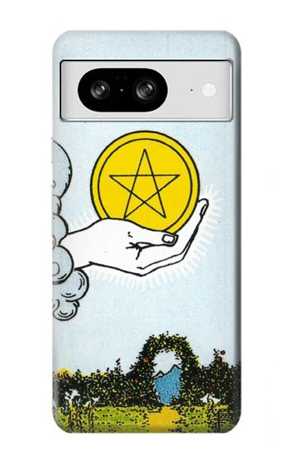 W3722 Carte de tarot Pièces de l'As des Pentacles Etui Coque Housse et Flip Housse Cuir pour Google Pixel 8