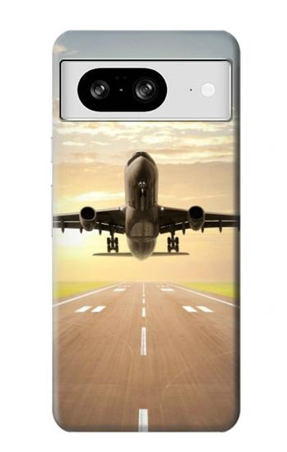 W3837 Avion Décollage Sunrise Etui Coque Housse et Flip Housse Cuir pour Google Pixel 8