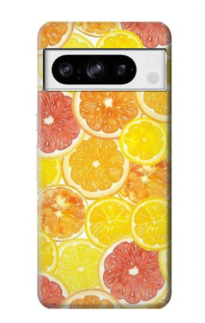 W3408 citron Etui Coque Housse et Flip Housse Cuir pour Google Pixel 8 pro