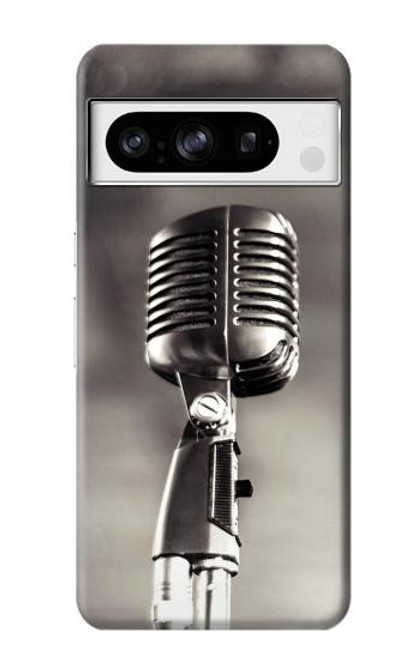 W3495 Microphone millésimé Etui Coque Housse et Flip Housse Cuir pour Google Pixel 8 pro