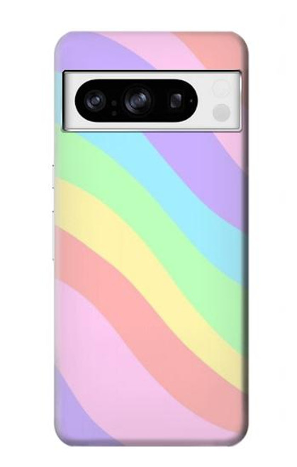 W3810 Vague d'été licorne pastel Etui Coque Housse et Flip Housse Cuir pour Google Pixel 8 pro