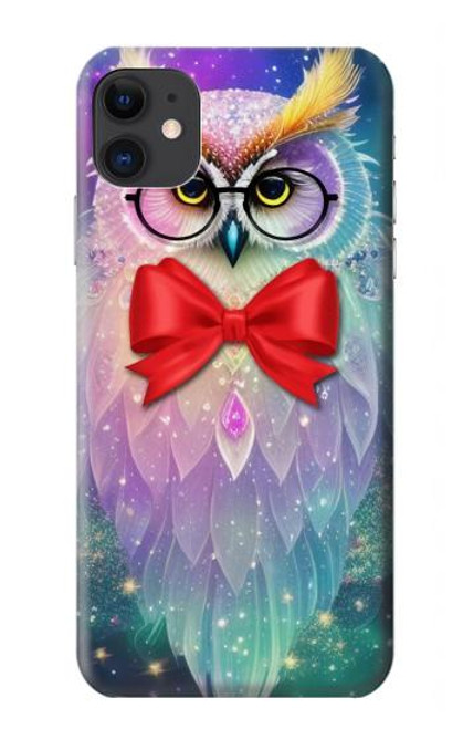 W3934 Hibou nerd fantastique Etui Coque Housse et Flip Housse Cuir pour iPhone 11