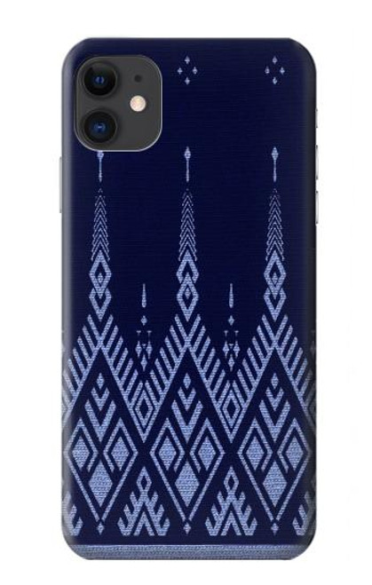 W3950 Motif textile thaïlandais bleu Etui Coque Housse et Flip Housse Cuir pour iPhone 11