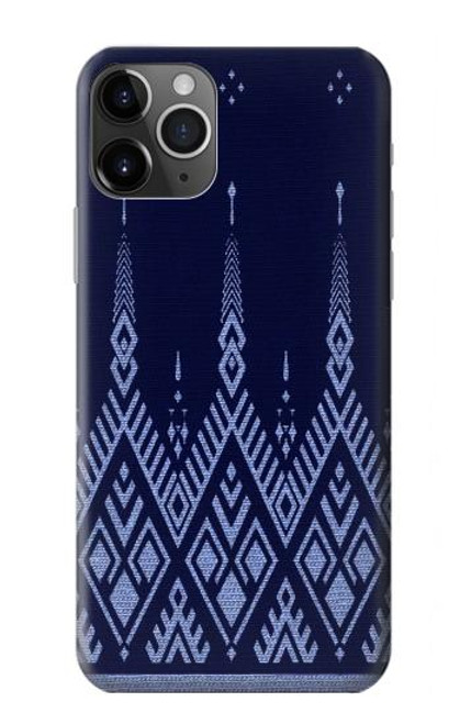 W3950 Motif textile thaïlandais bleu Etui Coque Housse et Flip Housse Cuir pour iPhone 11 Pro