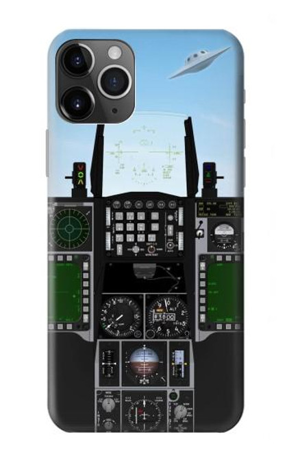 W3933 Avion de chasse OVNI Etui Coque Housse et Flip Housse Cuir pour iPhone 11 Pro Max