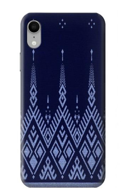 W3950 Motif textile thaïlandais bleu Etui Coque Housse et Flip Housse Cuir pour iPhone XR