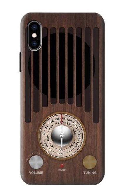 W3935 Graphique du tuner radio FM AM Etui Coque Housse et Flip Housse Cuir pour iPhone X, iPhone XS