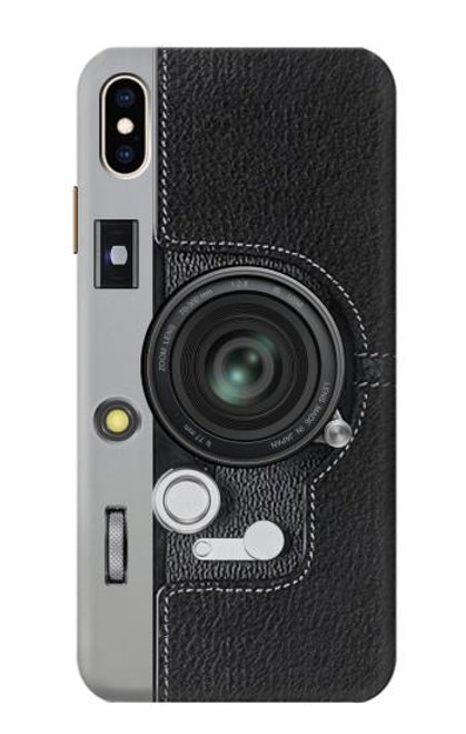 W3922 Impression graphique de l'obturateur de l'objectif de l'appareil photo Etui Coque Housse et Flip Housse Cuir pour iPhone XS Max