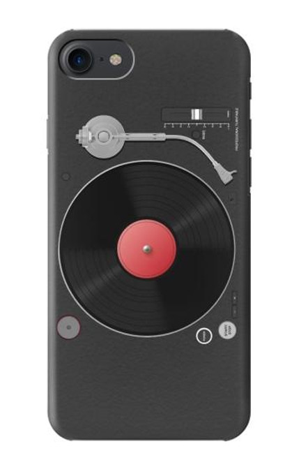 W3952 Graphique de tourne-disque vinyle tourne-disque Etui Coque Housse et Flip Housse Cuir pour iPhone 7, iPhone 8, iPhone SE (2020) (2022)