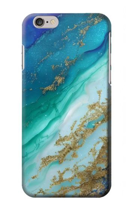 W3920 Couleur bleu océan abstrait émeraude mélangée Etui Coque Housse et Flip Housse Cuir pour iPhone 6 Plus, iPhone 6s Plus