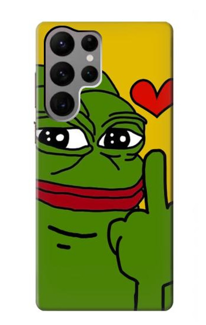 W3945 Pepe Love doigt du milieu Etui Coque Housse et Flip Housse Cuir pour Samsung Galaxy S23 Ultra