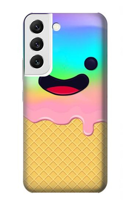 W3939 Sourire mignon de crème glacée Etui Coque Housse et Flip Housse Cuir pour Samsung Galaxy S22