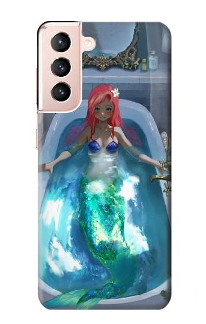 W3912 Jolie petite sirène Aqua Spa Etui Coque Housse et Flip Housse Cuir pour Samsung Galaxy S21 5G