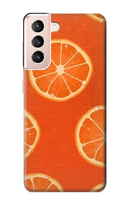 W3946 Motif orange sans couture Etui Coque Housse et Flip Housse Cuir pour Samsung Galaxy S21 5G