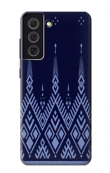 W3950 Motif textile thaïlandais bleu Etui Coque Housse et Flip Housse Cuir pour Samsung Galaxy S21 FE 5G