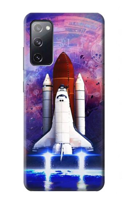 W3913 Navette spatiale nébuleuse colorée Etui Coque Housse et Flip Housse Cuir pour Samsung Galaxy S20 FE