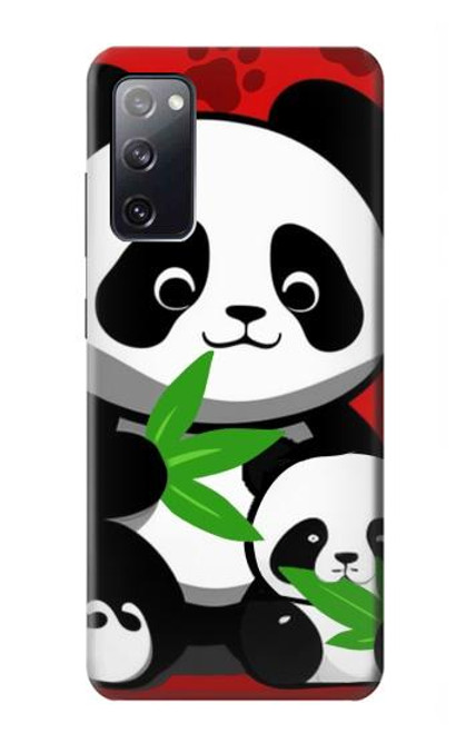 W3929 Panda mignon mangeant du bambou Etui Coque Housse et Flip Housse Cuir pour Samsung Galaxy S20 FE