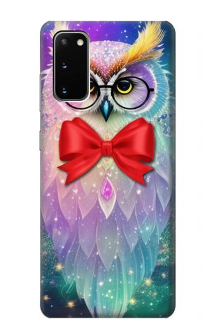 W3934 Hibou nerd fantastique Etui Coque Housse et Flip Housse Cuir pour Samsung Galaxy S20