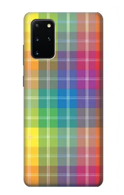 W3942 Tartan à carreaux arc-en-ciel LGBTQ Etui Coque Housse et Flip Housse Cuir pour Samsung Galaxy S20 Plus, Galaxy S20+