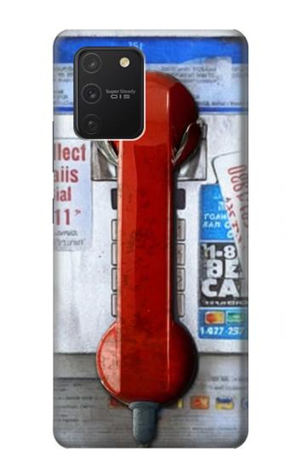 W3925 Collage Téléphone Public Vintage Etui Coque Housse et Flip Housse Cuir pour Samsung Galaxy S10 Lite