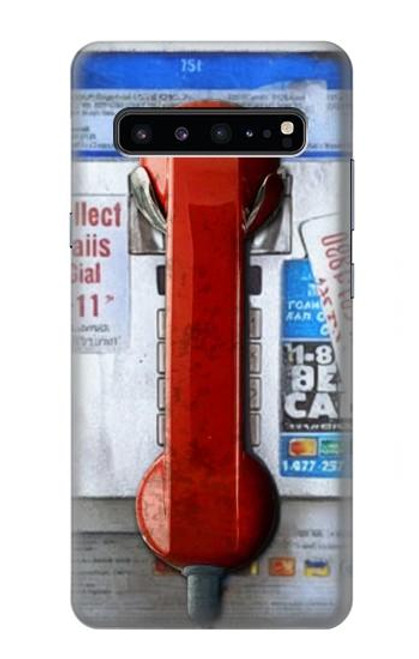 W3925 Collage Téléphone Public Vintage Etui Coque Housse et Flip Housse Cuir pour Samsung Galaxy S10 5G