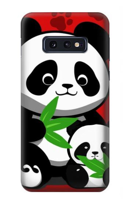 W3929 Panda mignon mangeant du bambou Etui Coque Housse et Flip Housse Cuir pour Samsung Galaxy S10e