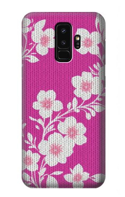 W3924 Fond rose fleur de cerisier Etui Coque Housse et Flip Housse Cuir pour Samsung Galaxy S9 Plus