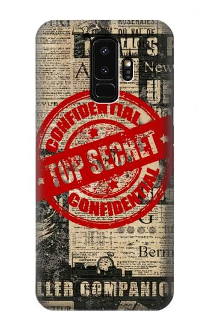 W3937 Texte Top Secret Art Vintage Etui Coque Housse et Flip Housse Cuir pour Samsung Galaxy S9 Plus