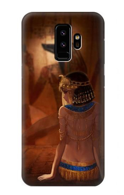 W3919 La reine égyptienne Cléopâtre Anubis Etui Coque Housse et Flip Housse Cuir pour Samsung Galaxy S9