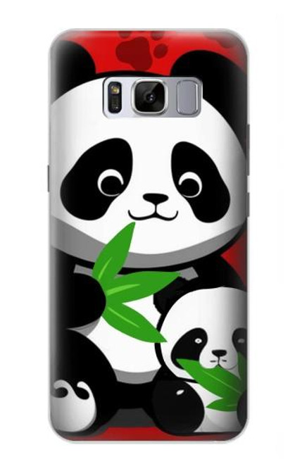 W3929 Panda mignon mangeant du bambou Etui Coque Housse et Flip Housse Cuir pour Samsung Galaxy S8