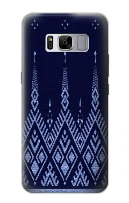 W3950 Motif textile thaïlandais bleu Etui Coque Housse et Flip Housse Cuir pour Samsung Galaxy S8