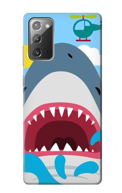 W3947 Caricature d'hélicoptère de requin Etui Coque Housse et Flip Housse Cuir pour Samsung Galaxy Note 20