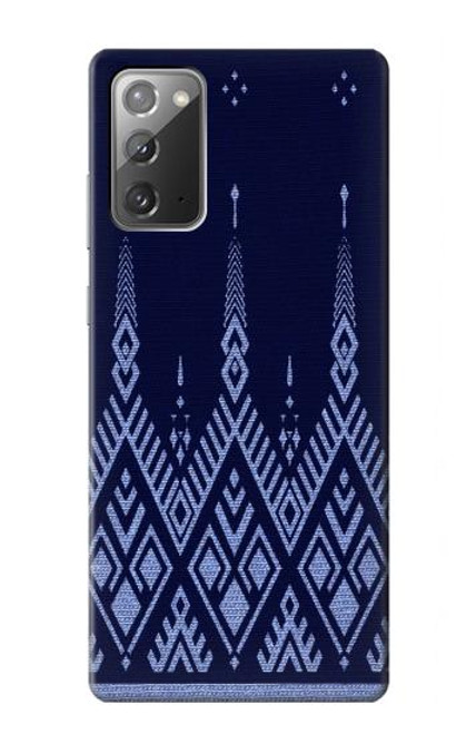 W3950 Motif textile thaïlandais bleu Etui Coque Housse et Flip Housse Cuir pour Samsung Galaxy Note 20