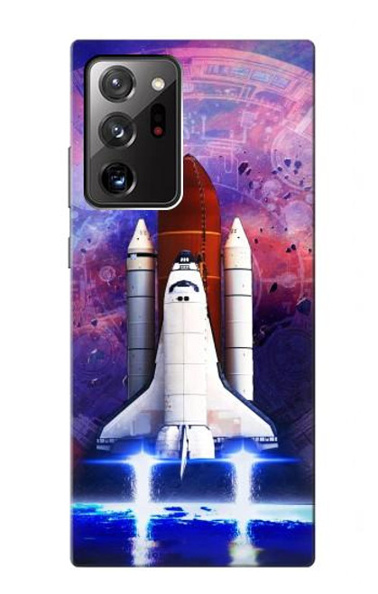 W3913 Navette spatiale nébuleuse colorée Etui Coque Housse et Flip Housse Cuir pour Samsung Galaxy Note 20 Ultra, Ultra 5G