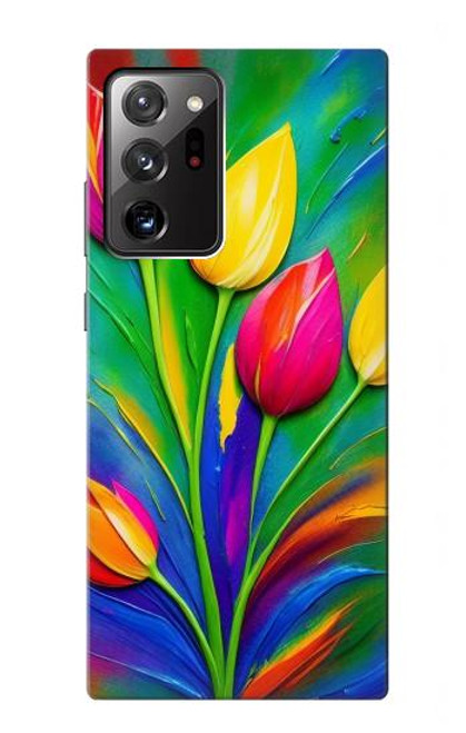 W3926 Peinture à l'huile de tulipe colorée Etui Coque Housse et Flip Housse Cuir pour Samsung Galaxy Note 20 Ultra, Ultra 5G