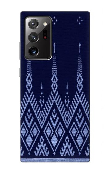 W3950 Motif textile thaïlandais bleu Etui Coque Housse et Flip Housse Cuir pour Samsung Galaxy Note 20 Ultra, Ultra 5G