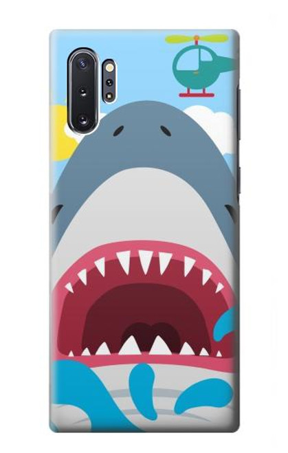 W3947 Caricature d'hélicoptère de requin Etui Coque Housse et Flip Housse Cuir pour Samsung Galaxy Note 10 Plus