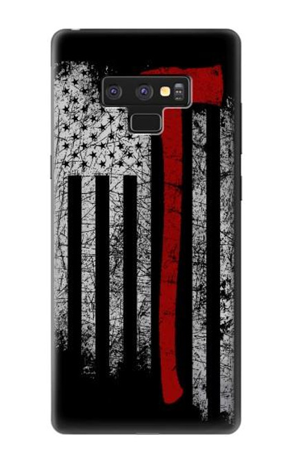 W3958 Drapeau de hache de pompier Etui Coque Housse et Flip Housse Cuir pour Note 9 Samsung Galaxy Note9