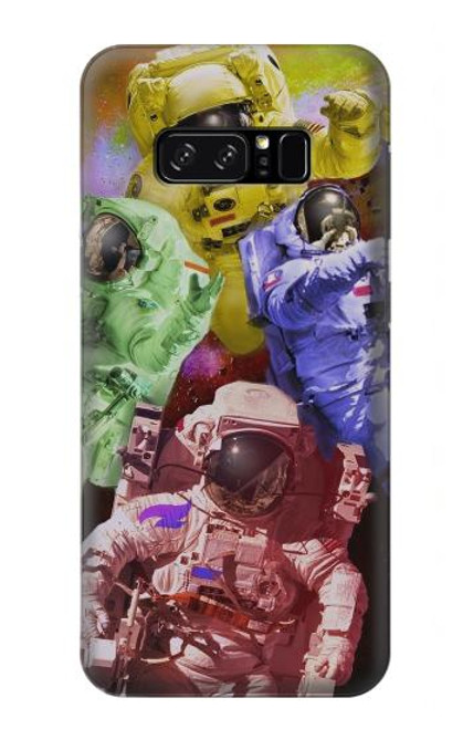 W3914 Galaxie colorée de costume d'astronaute de nébuleuse Etui Coque Housse et Flip Housse Cuir pour Note 8 Samsung Galaxy Note8