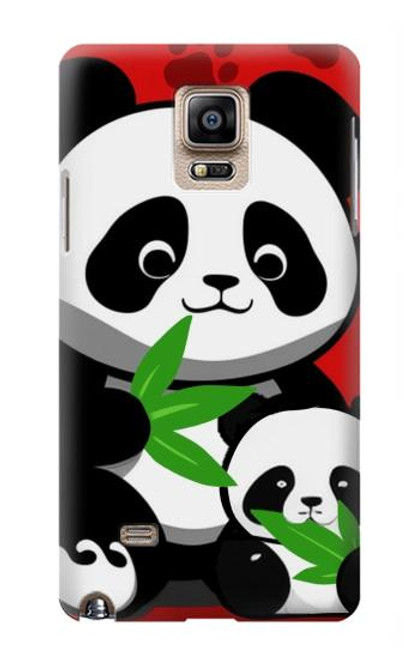 W3929 Panda mignon mangeant du bambou Etui Coque Housse et Flip Housse Cuir pour Samsung Galaxy Note 4